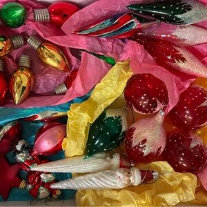 Ornate Red and Gold Decorative Ornament Retro Vintage